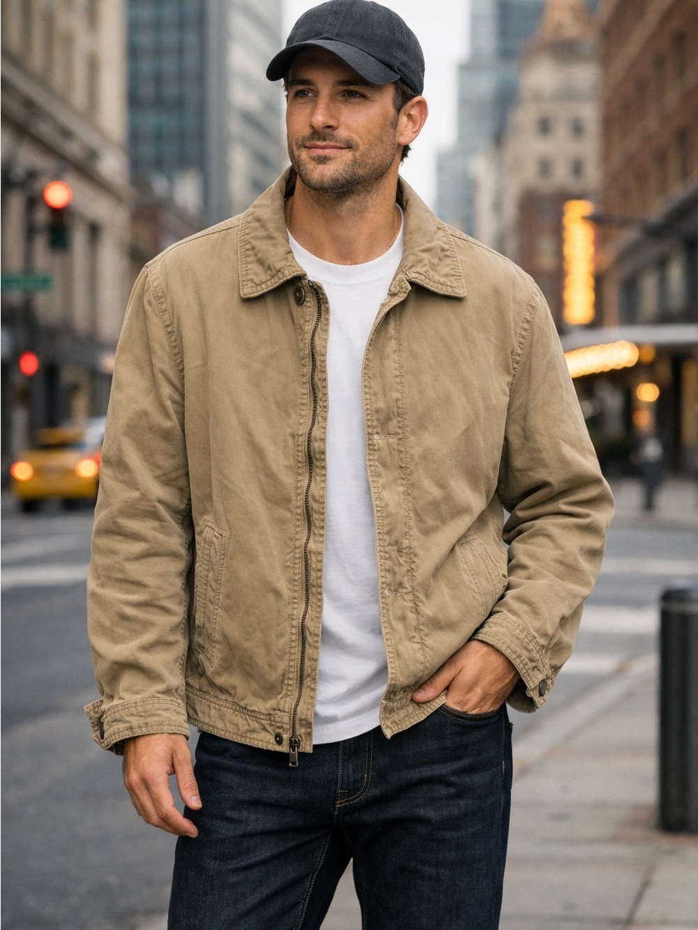 Vintage Y2K Abercrombie & Fitch Wakely Jacket Men’s Large Tan Workwear Utility
